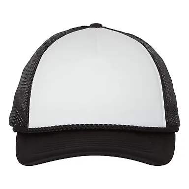 Richardson Hats 213 Low Pro Foamie Trucker Cap White/ Black/ Black front view