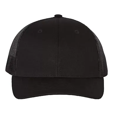 Richardson Hats 112Y Youth Trucker Snapback Cap Black front view