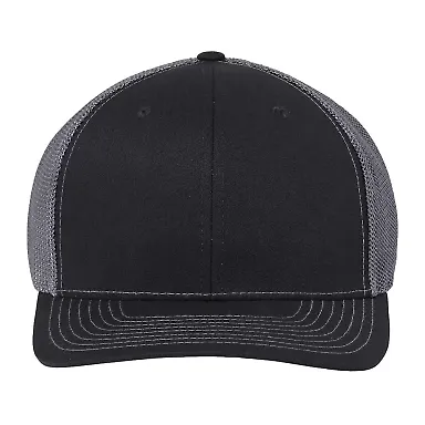 Richardson Hats BLZ601 R-Flex Adjustable Trucker C in Black/ graphite front view
