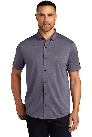 Ogio OG141 OGIO Gravitate Full-Button Polo Navy Heather front view