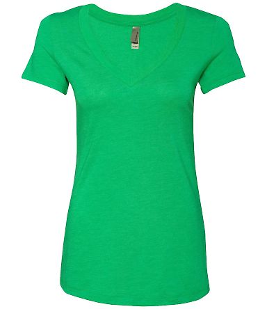 Next Level 6740 Tri-Blend V Neck T Shirts in Envy front view