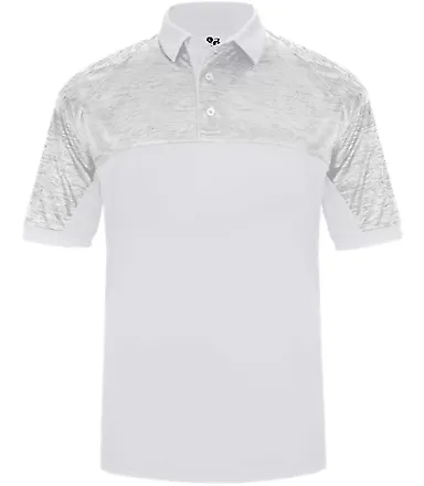 Badger Sportswear 3341 Tonal Blend Sport Shirt White/ Silver Blend front view