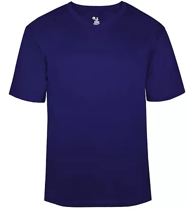 Badger Sportswear 4124 B-Core V-Neck T-Shirt Purple front view