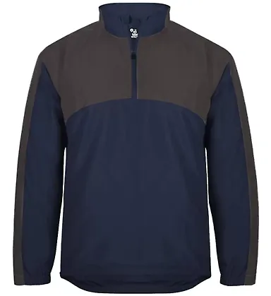 Badger Sportswear 7644 Contender Quarter-Zip Jacke Navy/ Graphite front view
