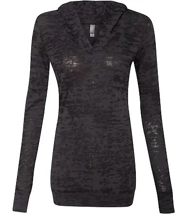 Next Level 6521 The Burnout Hoody  BLACK front view