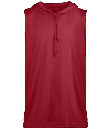 Badger Sportswear 4108 B-Core Sleeveless Hooded T- in Red front view