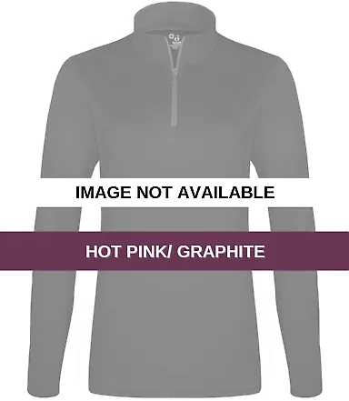 Badger Sportswear 2103 Girls' B-Core Quarter-Zip P Hot Pink/ Graphite front view