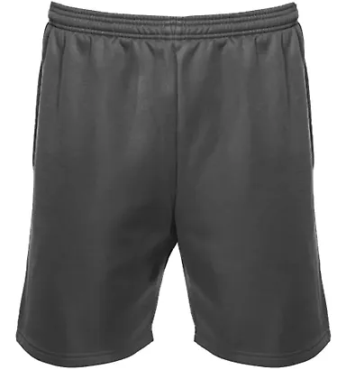 Badger Sportswear 1407 Unisex Polyfleece 7" Shorts Graphite front view
