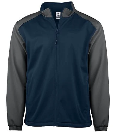 Badger Sportswear 7650 Soft Shell Sport Jacket Navy/ Graphite front view