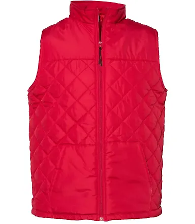 Badger Sportswear 7660 Quilted Vest Red front view