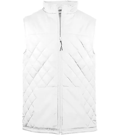 Badger Sportswear 7666 Women's Quilted Vest in White front view