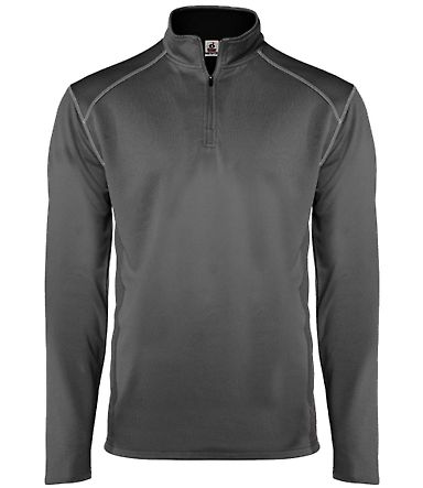 Badger Sportswear 4438 Money Mesh Quarter-Zip Pull in Graphite front view