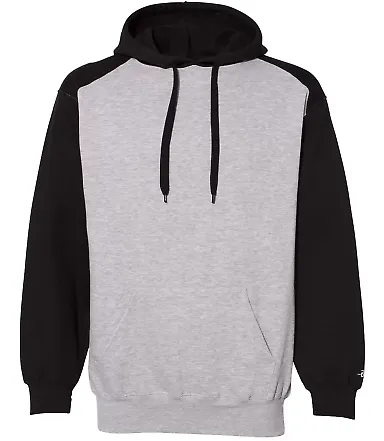 Badger Sportswear 1249 Sport Athletic Fleece Hoode Oxford/ Black front view