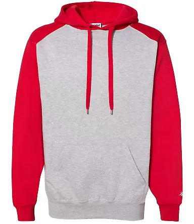 Badger Sportswear 1249 Sport Athletic Fleece Hoode Oxford/ Red front view
