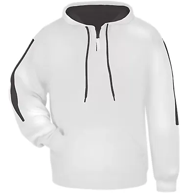 Badger Sportswear 2456 Youth Sideline Fleece Hoode White/ Graphite front view