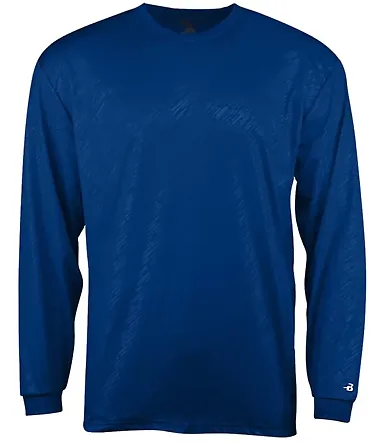 Badger Sportswear 2145 Youth Line Embossed Long Sl Royal Line Embossed front view