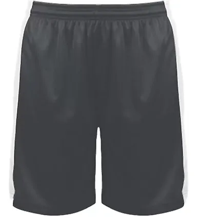 Badger Sportswear 6149 Women's Court Rev. Shorts Graphite/ White front view