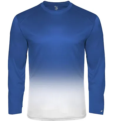Badger Sportswear 2204 Youth Ombre Long Sleeve T-S Royal front view