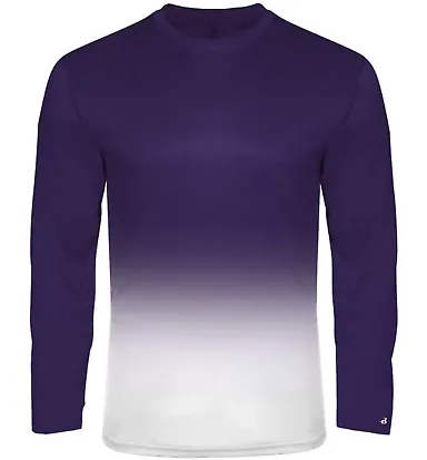Badger Sportswear 2204 Youth Ombre Long Sleeve T-S Purple front view