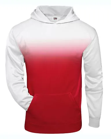 Badger Sportswear 2403 Youth Ombre Hooded Sweatshi Red front view