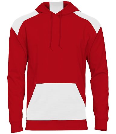 Badger Sportswear 1440 Breakout Performance Fleece in Red/ white front view