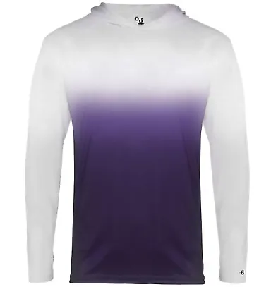 Badger Sportswear 2205 Youth Ombre Long Sleeve Hoo Purple front view