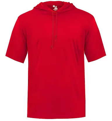 Badger Sportswear 4123 B-Core Hooded T-Shirt Red front view