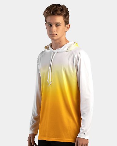 Badger Sportswear 4205 Ombre Long Sleeve Hooded T-Shirt Catalog front view