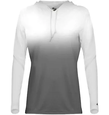 Badger Sportswear 4208 Women's Ombre Long Sleeve H Graphite front view