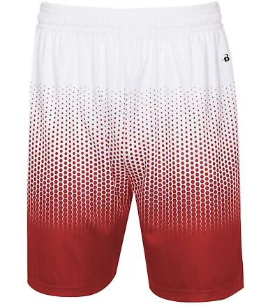 Badger Sportswear 4221 Hex 2.0 Shorts in Red front view