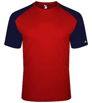 Badger Sportswear 4230 Breakout T-Shirt in Red/ navy front view