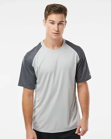 Badger Sportswear 4230 Breakout T-Shirt in Silver/ graphite front view