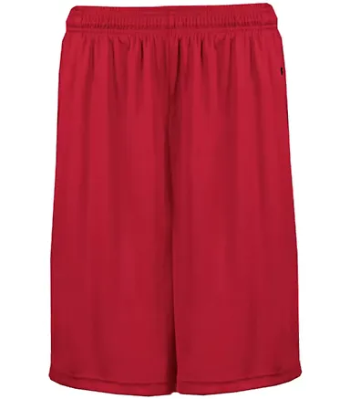 Badger Sportswear 4127 Pocketed 7" Shorts Red front view