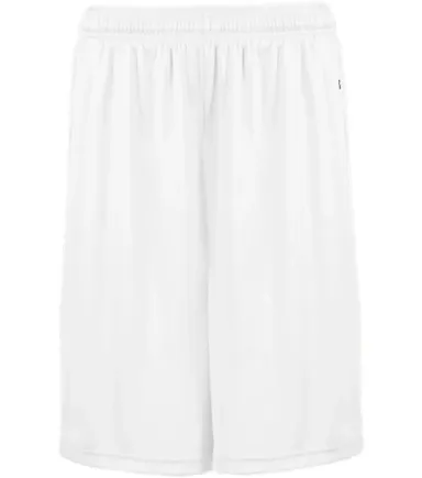 Badger Sportswear 4127 Pocketed 7" Shorts White front view