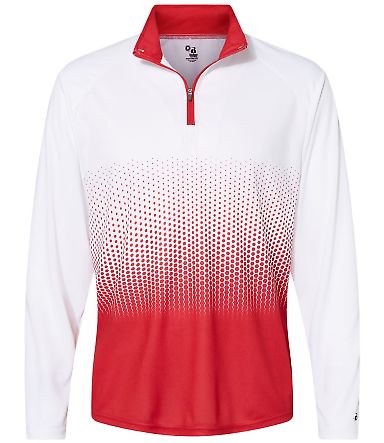 Badger Sportswear 4222 Hex 2.0 Quarter Zip Pullove in Red front view