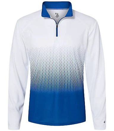 Badger Sportswear 4222 Hex 2.0 Quarter Zip Pullove in Royal front view