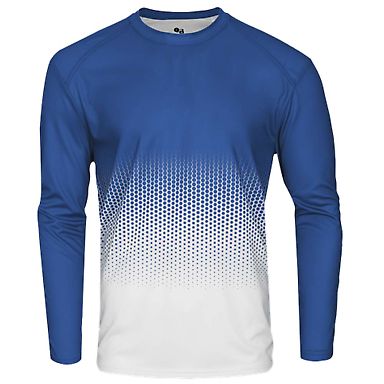 Badger Sportswear 4224 Hex 2.0 Long Sleeve T-Shirt in Royal front view