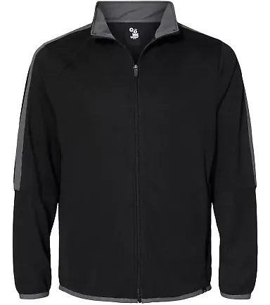 Badger Sportswear 7721 Blitz Outer-Core Jacket in Black/ graphite front view