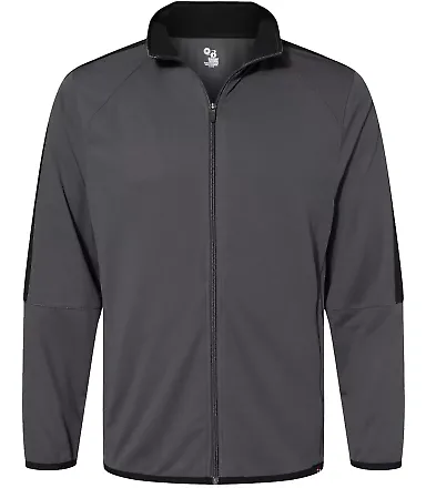 Badger Sportswear 7721 Blitz Outer-Core Jacket in Graphite/ black front view