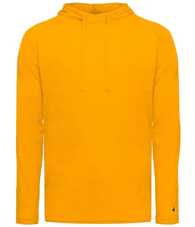 Badger Sportswear 4905 Tri-Blend Surplice Hooded L in Gold heather front view