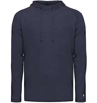 Badger Sportswear 4905 Tri-Blend Surplice Hooded L in Navy heather front view