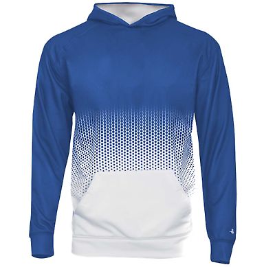 Badger Sportswear 2404 Youth Hex 2.0 Hooded Sweats in Royal front view