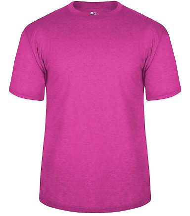 Badger Sportswear 2940 Youth Triblend T-Shirt in Hot pink heather front view