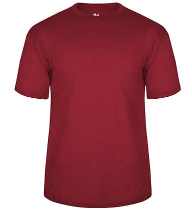 Badger Sportswear 2940 Youth Triblend T-Shirt in Red front view