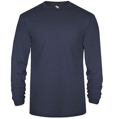 Badger Sportswear 2944 Youth Triblend Long Sleeve  in Navy front view