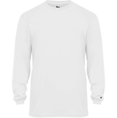 Badger Sportswear 2944 Youth Triblend Long Sleeve  in White front view