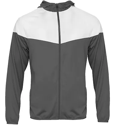 Badger Sportswear 2722 Youth Sprint Outer-Core Jac in Graphite/ white front view