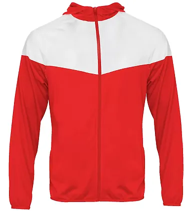 Badger Sportswear 2722 Youth Sprint Outer-Core Jac in Red/ white front view