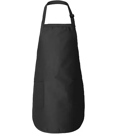 Q-Tees Q4350 Full-Length Apron with Pockets Black front view