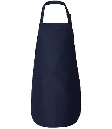 Q-Tees Q4350 Full-Length Apron with Pockets Navy front view